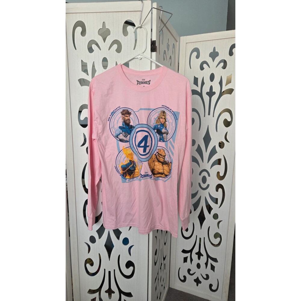 Marvel Rivals Fantastic Four Shirt Pink Long Sleeve Medium Graphic Tee nwot